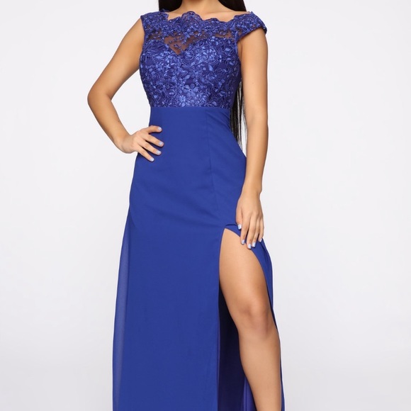 fashion nova royal blue prom dress